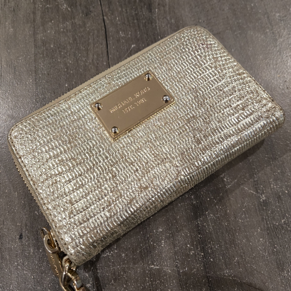 Michael Kors Gold Textured Women's Wallet